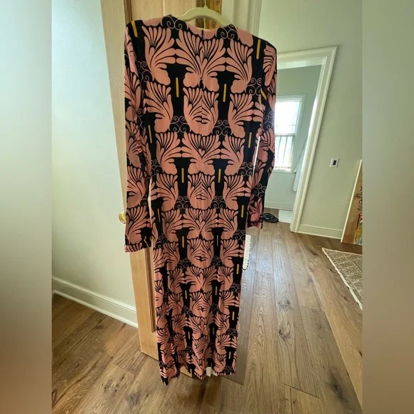 La Double J long sleeve swing dress in Ali Rosa Sable, xsmall - Picture 8 of 11